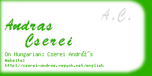 andras cserei business card